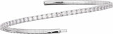 14K White Gold 2 CTW Natural Diamond  Flexible Bangle 7" Bracelet