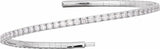 14K White Gold 2 CTW Natural Diamond  Flexible Bangle 7" Bracelet