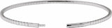 14K White Gold 2 CTW Natural Diamond  Flexible Bangle 7" Bracelet