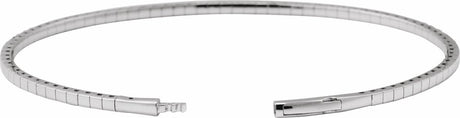 14K White Gold 2 CTW Lab-Grown Diamond  Flexible Bangle 7" Bracelet