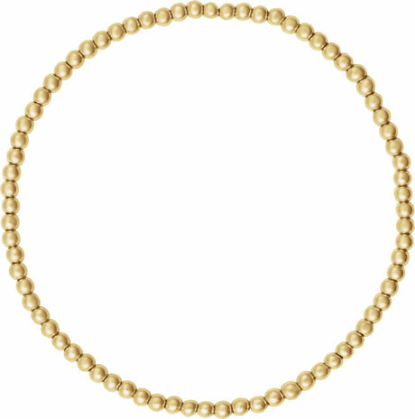 14K Yellow Gold-Filled 2.5 mm Elastic Bead 6 1/2" Bracelet