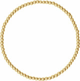 14K Yellow Gold-Filled 2.5 mm Elastic Bead 6 1/2" Bracelet