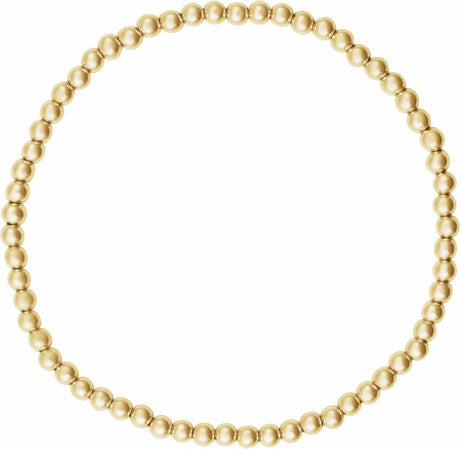 14K Yellow Gold-Filled 3 mm Elastic Bead 6 1/2" Bracelet