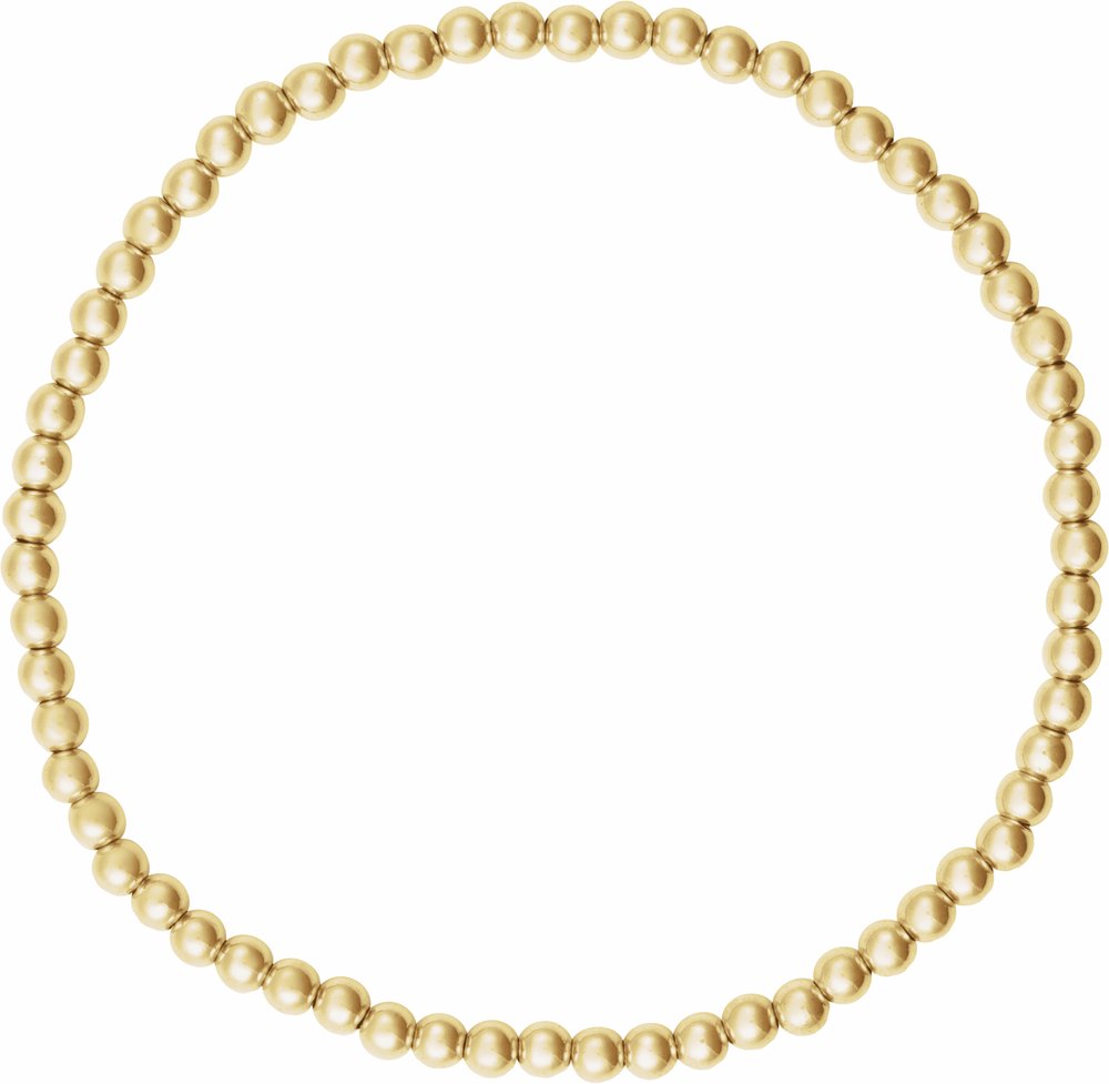 14K Yellow Gold-Filled 3 mm Elastic Bead 6 1/2" Bracelet