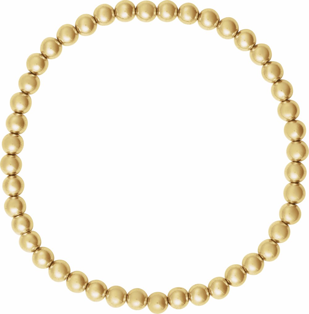 14K Yellow Gold-Filled 4 mm Elastic Bead 6 1/2" Bracelet