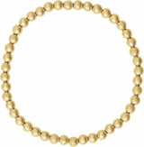 14K Yellow Gold-Filled 4 mm Elastic Bead 6 1/2" Bracelet