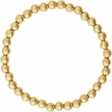 14K Yellow Gold-Filled 5 mm Elastic Bead 6 1/2" Bracelet