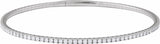 14K White Gold 2 CTW Natural Diamond Flexible Bangle 7" Bracelet