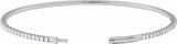 14K White Gold 1 1/2 CTW Natural Diamond Flexible Bangle 7" Bracelet