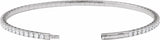 14K White Gold 3 CTW Natural Diamond Flexible Bangle 7" Bracelet