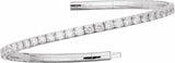 14K White Gold 5 CTW Lab-Grown Diamond Flexible Bangle 7" Bracelet