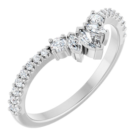 14K White Gold 1/3 CTW Lab-Grown Diamond Contour Band