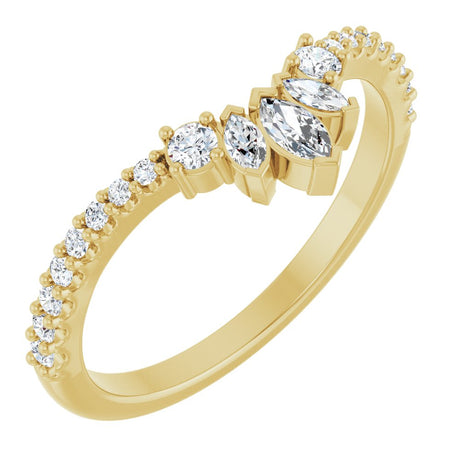 14K Yellow Gold 1/3 CTW Lab-Grown Diamond Contour Band