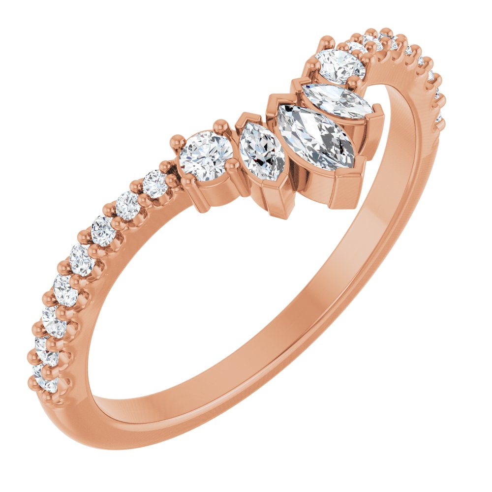 14K Rose Gold 1/3 CTW Lab-Grown Diamond Contour Band