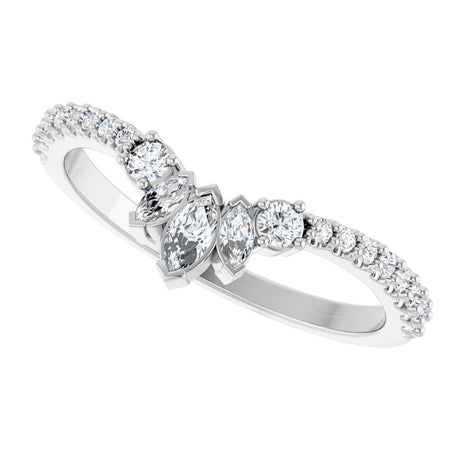 14K White Gold 1/3 CTW Lab-Grown Diamond Contour Band