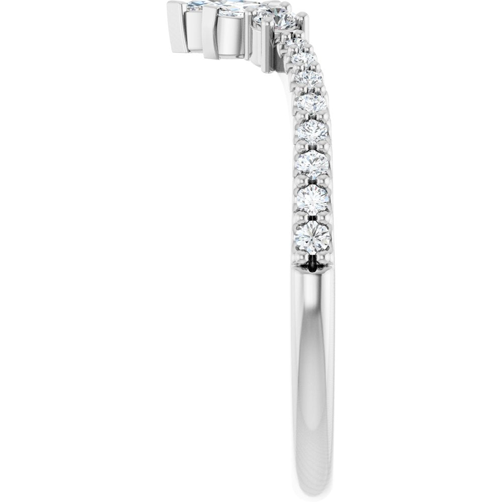 14K White Gold 1/3 CTW Lab-Grown Diamond Contour Band