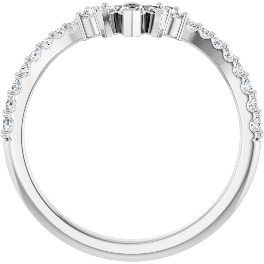 14K White Gold 1/3 CTW Lab-Grown Diamond Contour Band