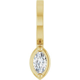 14K Yellow Gold 1/8 CT Natural Diamond Pendant 