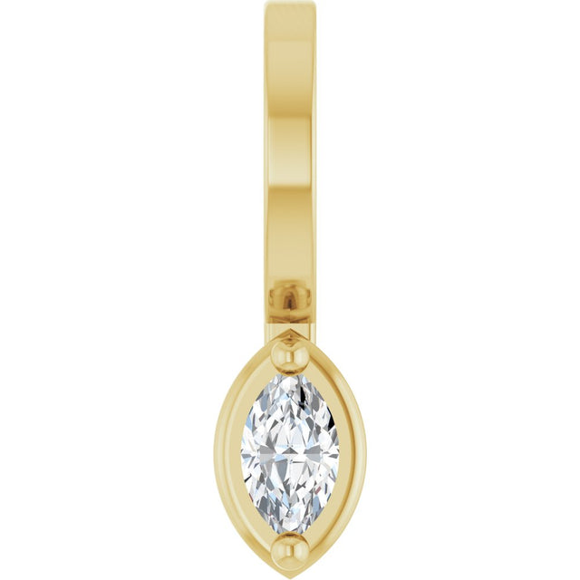 14K Yellow Gold 1/8 CT Natural Diamond Pendant 