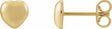 14K Yellow Heart Earrings