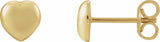 14K Yellow Heart Earrings