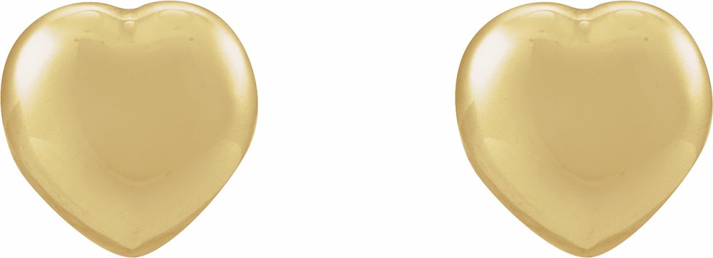 14K Yellow Heart Earrings