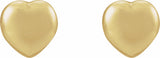 14K Yellow Heart Earrings
