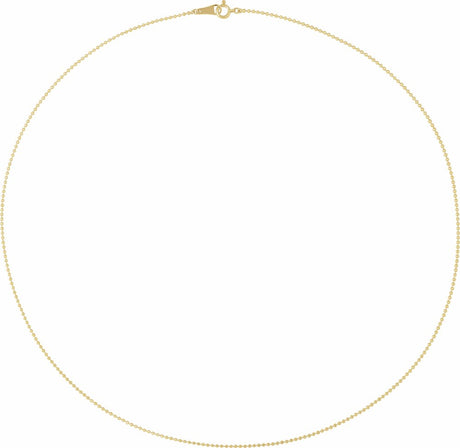 10K Yellow Gold 1.2 mm Diamond-Cut Bead 24" Chain