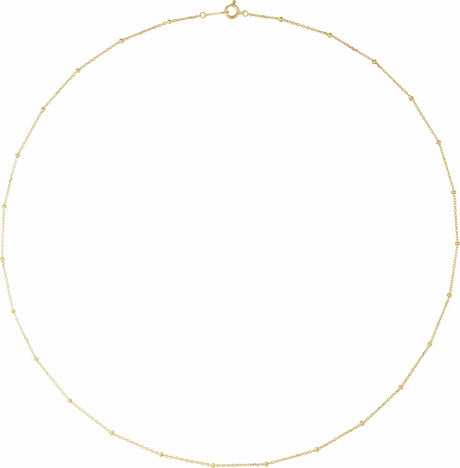 10K Yellow Gold 1.7 mm Satellite Bead Cable 18" Chain