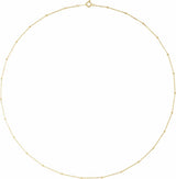 10K Yellow Gold 1.7 mm Satellite Bead Cable 16" Chain