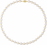 14K Yellow Cultured White Freshwater Pearl 18" Necklace