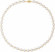 14K Yellow Gold Cultured White Freshwater Pearl 18" Necklace