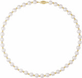 14K Yellow Gold Cultured White Freshwater Pearl 18" Necklace