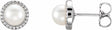 14K White Gold 5.5-6 mm Cultured White Freshwater Pearl Earrings