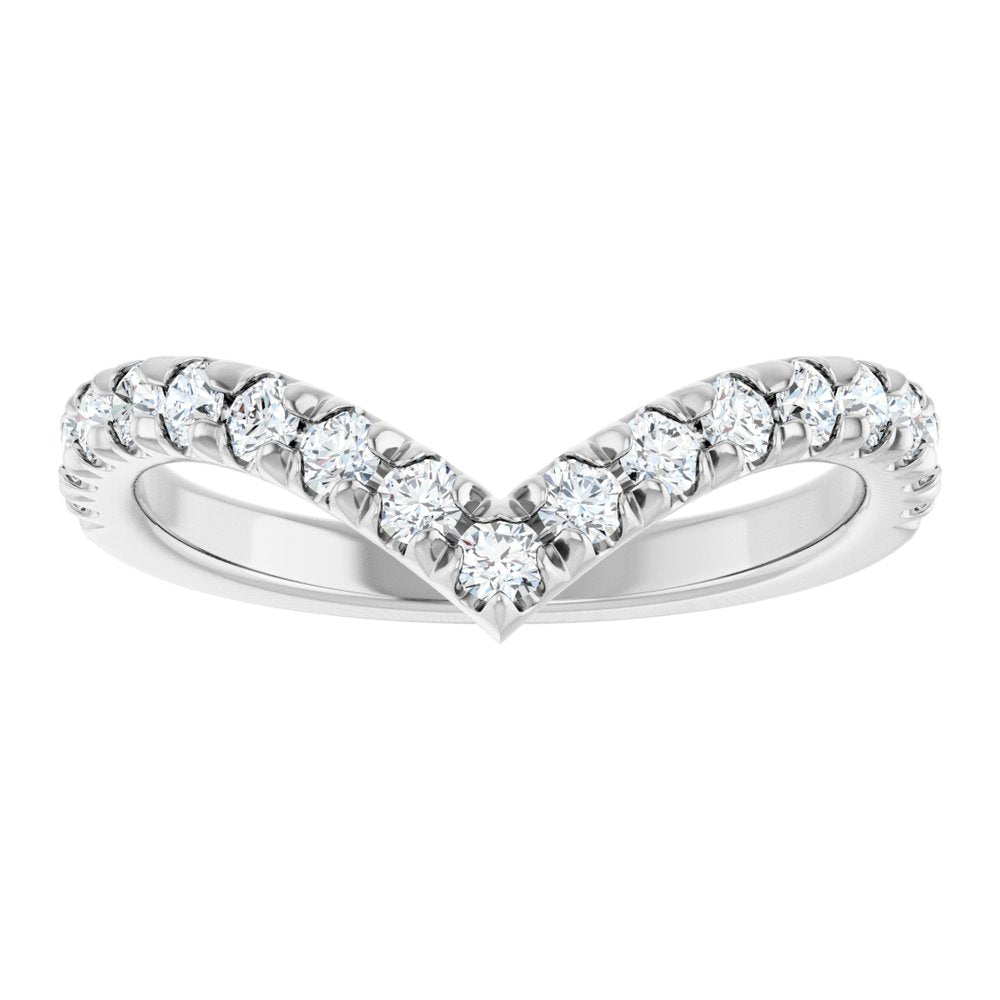 14K White Gold 1/2 CTW Natural Diamond Contour Band