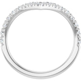 14K White Gold 1/2 CTW Natural Diamond Contour Band