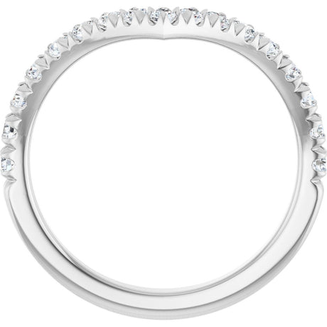 14K White Gold 1/2 CTW Natural Diamond Contour Band