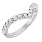 14K White Gold 1/2 CTW Natural Diamond Contour Band