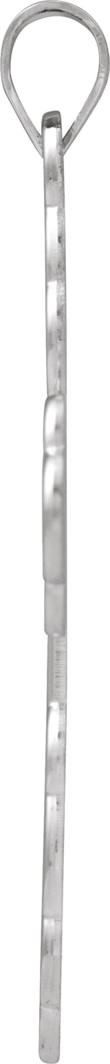 14K White Gold 32x21 mm Orthodox Cross Pendant
