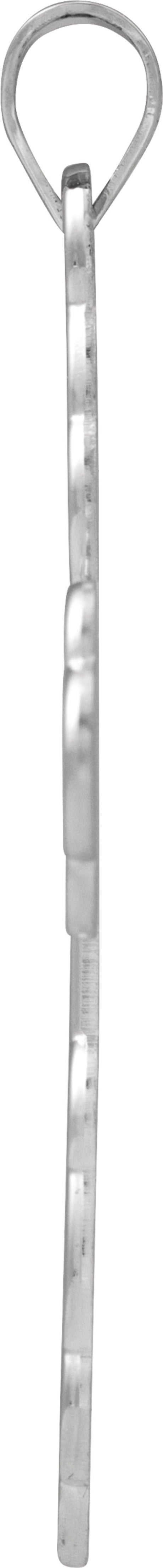 14K White Gold 32x21 mm Orthodox Cross Pendant