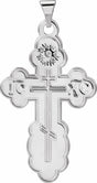 14K White Gold 32x21 mm Orthodox Cross Pendant