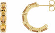 14K Yellow Gold Natural Citrine 18.2 mm Hoop Earrings