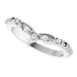 14K White Gold 1/6 CTW Lab-Grown Diamond Contour Band