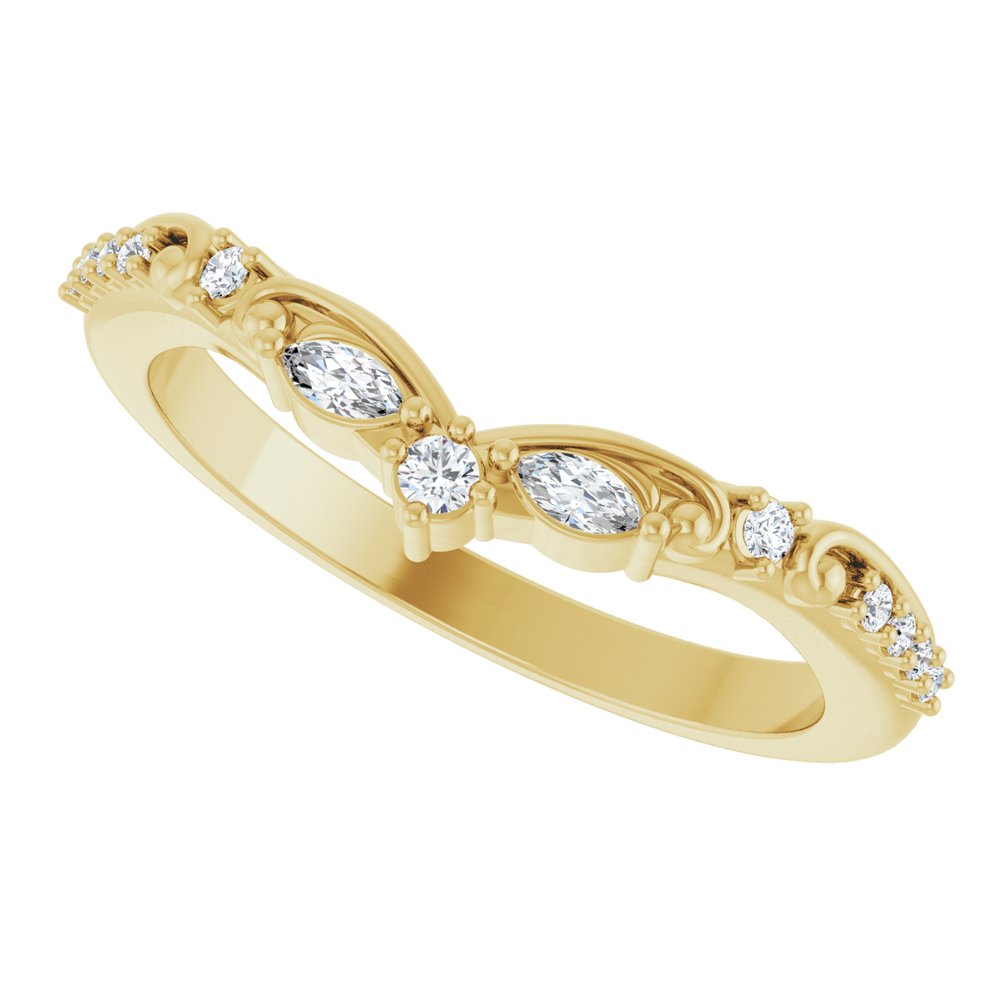 14K Yellow Gold 1/6 CTW Lab-Grown Diamond Contour Band