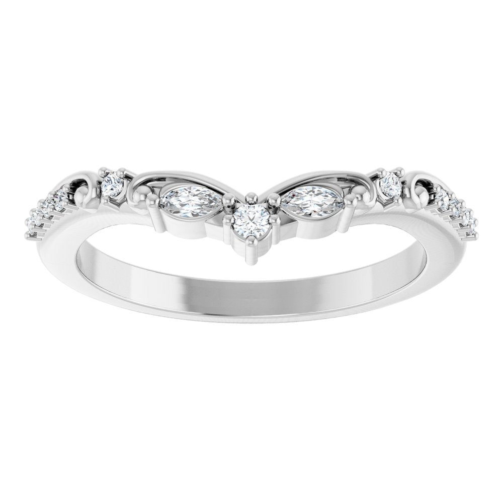 14K White Gold 1/6 CTW Lab-Grown Diamond Contour Band