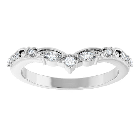 14K White Gold 1/6 CTW Lab-Grown Diamond Contour Band