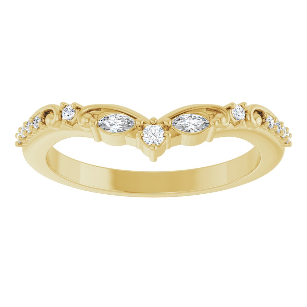 14K Yellow Gold 1/6 CTW Lab-Grown Diamond Contour Band