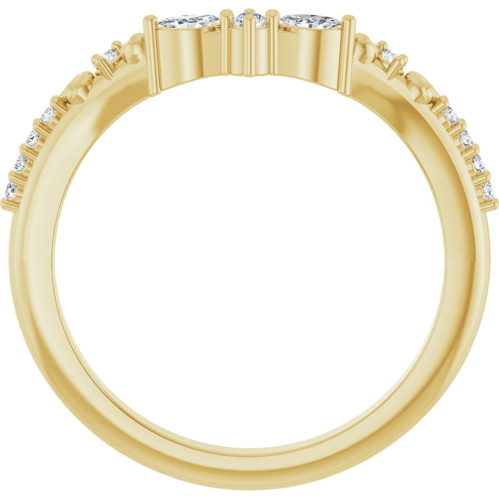 14K Yellow Gold 1/6 CTW Lab-Grown Diamond Contour Band