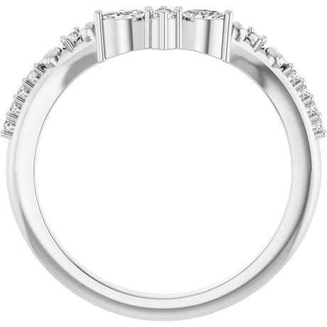 14K White Gold 1/6 CTW Lab-Grown Diamond Contour Band