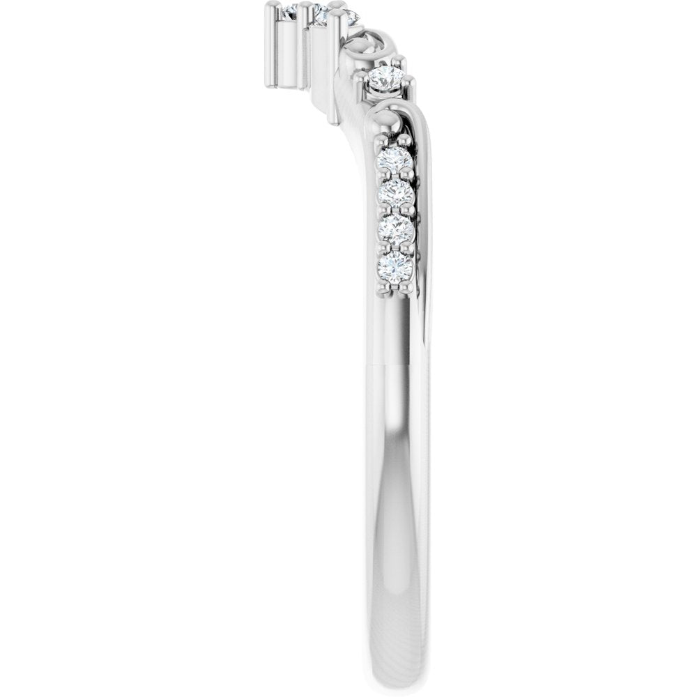 14K White Gold 1/6 CTW Lab-Grown Diamond Contour Band